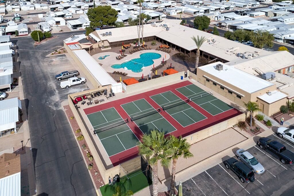 Far Horizons Tucson Village RV Resort Tucson Pickleball Courts near me, pickleball Tucson, pickleball near me